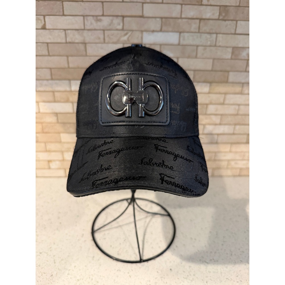 Salvatore Ferragamo Black Gancini Hat Cap